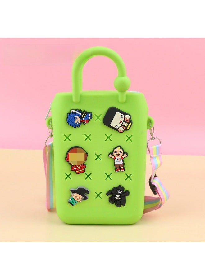 Loquat DIY Hole Bag Cute Accessories Summer Beach Vacation Handbag Colorful Hole Bag DIY Beach Bag Jelly Bag-Colors:51--zipper 