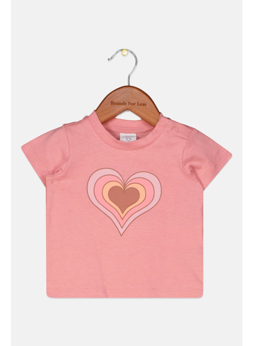 Cotton On Body - Toddlers Girl Short Sleeve Graphic T Shirt, Peach - Image 1