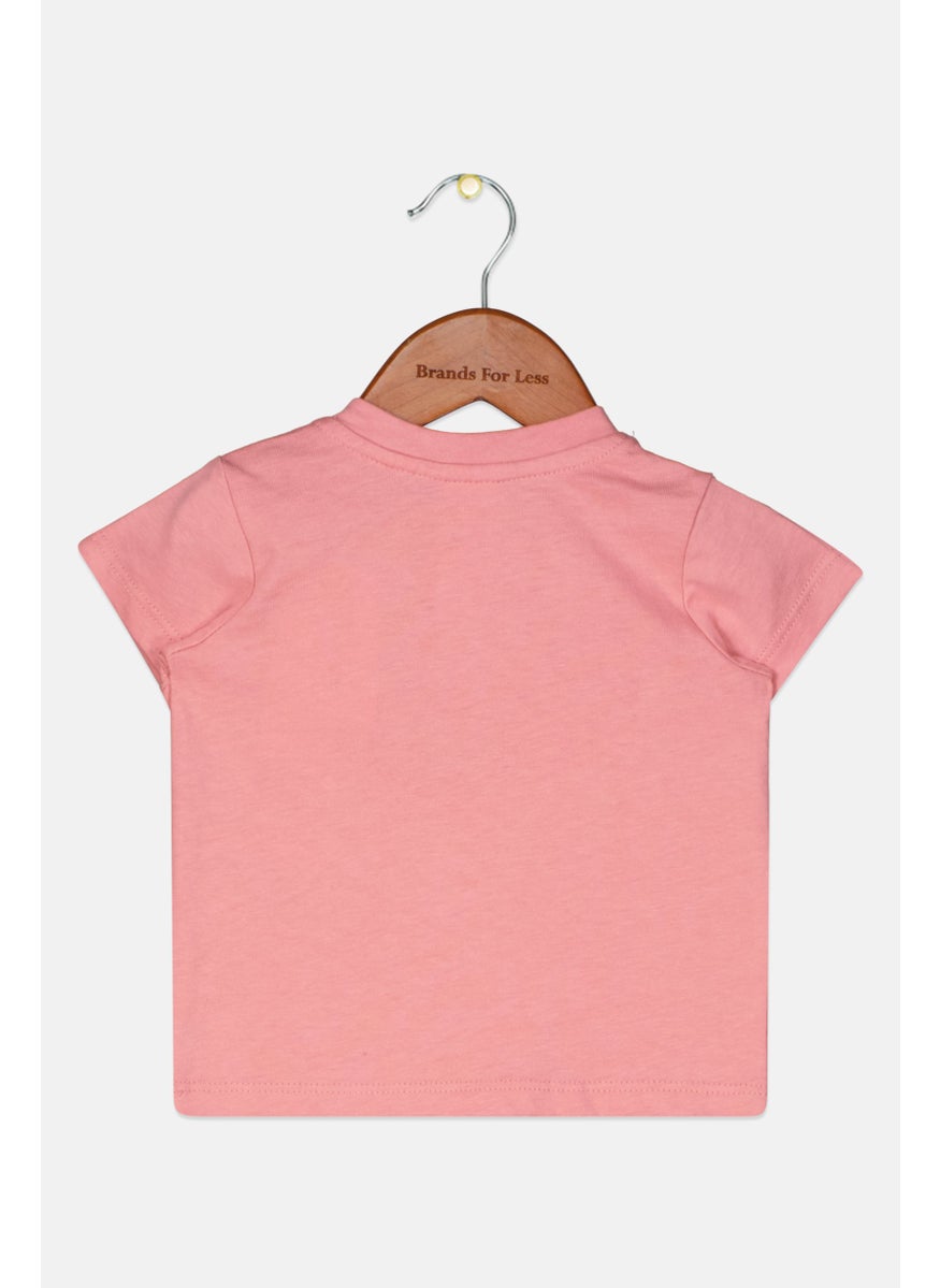 Cotton On Body - Toddlers Girl Short Sleeve Graphic T Shirt, Peach - Image 1
