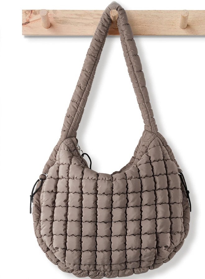 Babysun Puffer Tote Bag for Women Large Quilted Tote Bag Quilted Carryall Bag Soft Puffy Crossbody Bag Hobo Handbags Puff Purse - Image 1
