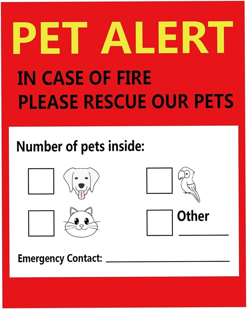 BPA® Pet Safety Fire Rescue Sticker 8 pcs Pet Alert Decal Pet Inside Sticker in Case of Emergency Danger Pet in House Home Window Door Labels - Image 1