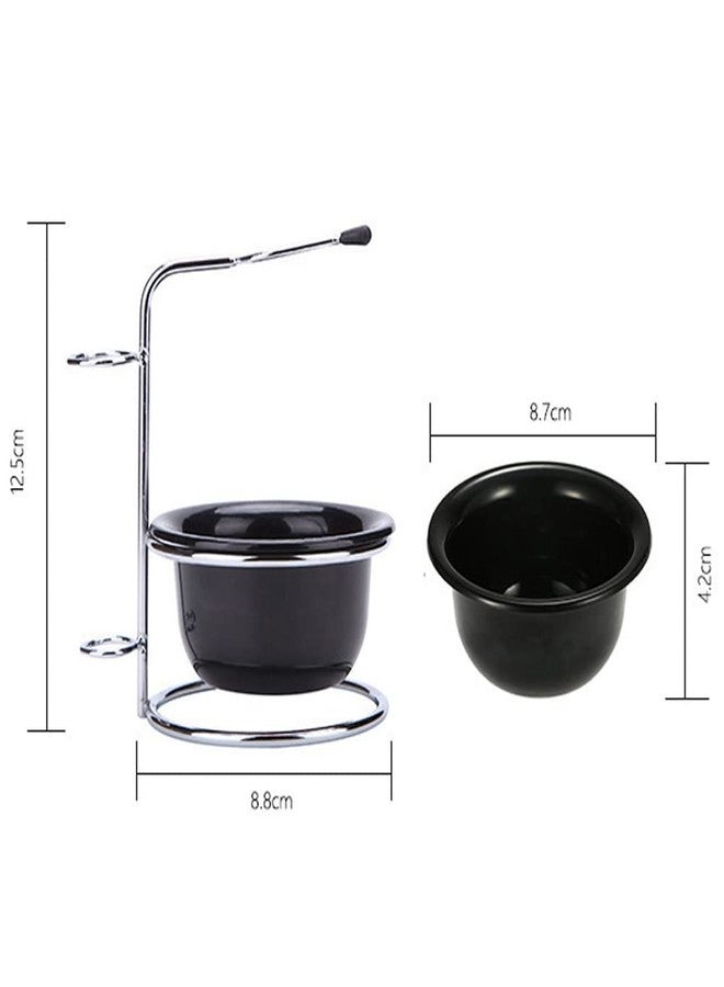 luzen Stainless Steel Shaving Bowl and Brush Stand, Professional 2 in 1 Shaving Stand Bowl Shaving Razor Brush Holder Grooming Tool Shaving Kit for Men - Image 3