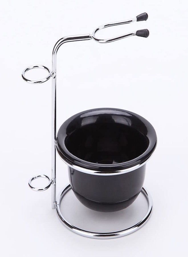 luzen Stainless Steel Shaving Bowl and Brush Stand, Professional 2 in 1 Shaving Stand Bowl Shaving Razor Brush Holder Grooming Tool Shaving Kit for Men - Image 4