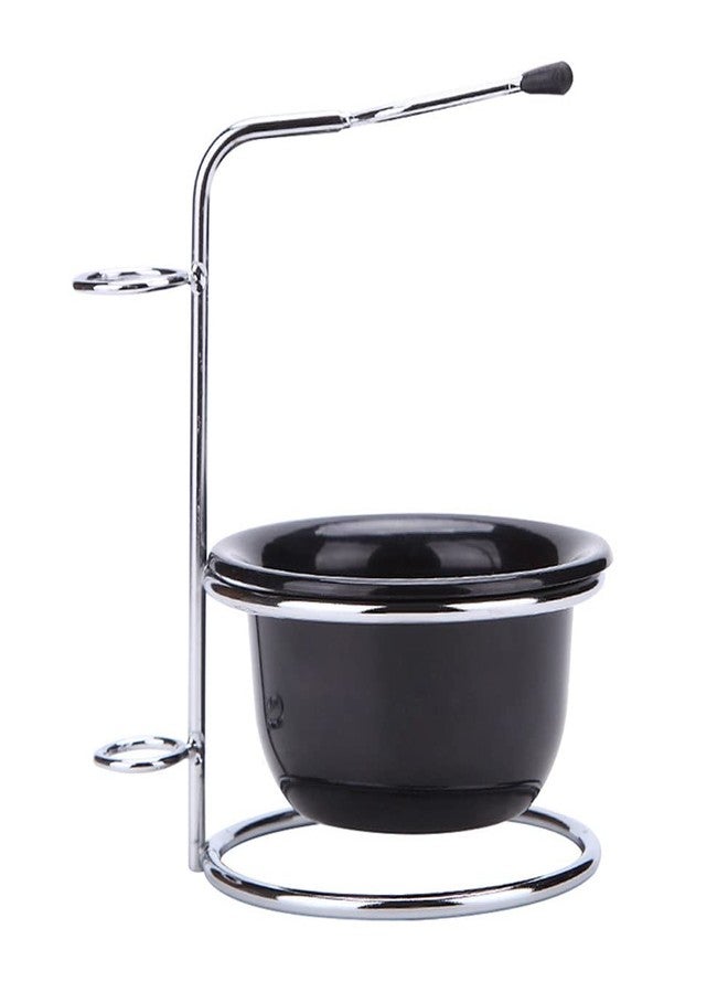 luzen Stainless Steel Shaving Bowl and Brush Stand, Professional 2 in 1 Shaving Stand Bowl Shaving Razor Brush Holder Grooming Tool Shaving Kit for Men - Image 1