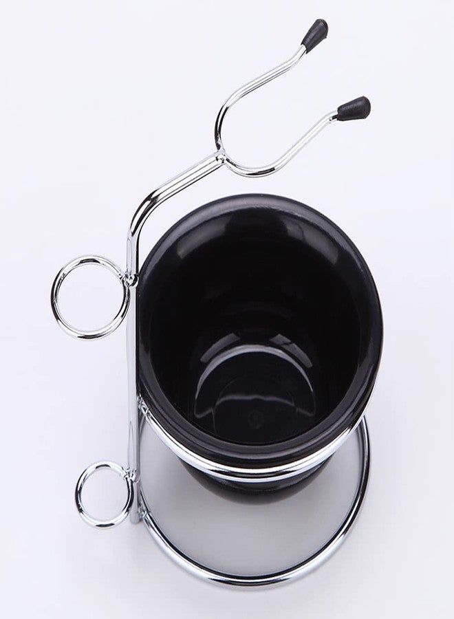 luzen Stainless Steel Shaving Bowl and Brush Stand, Professional 2 in 1 Shaving Stand Bowl Shaving Razor Brush Holder Grooming Tool Shaving Kit for Men - Image 5