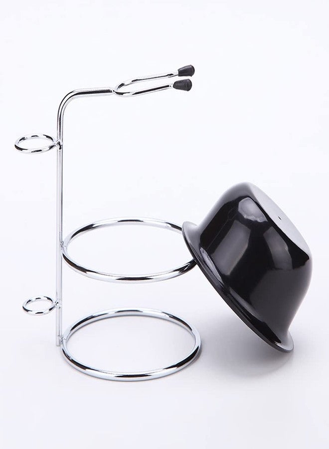 luzen Stainless Steel Shaving Bowl and Brush Stand, Professional 2 in 1 Shaving Stand Bowl Shaving Razor Brush Holder Grooming Tool Shaving Kit for Men - Image 2