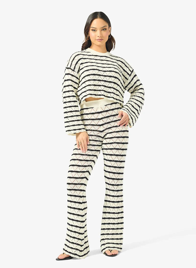 جينجر طقم محبوك مخطط