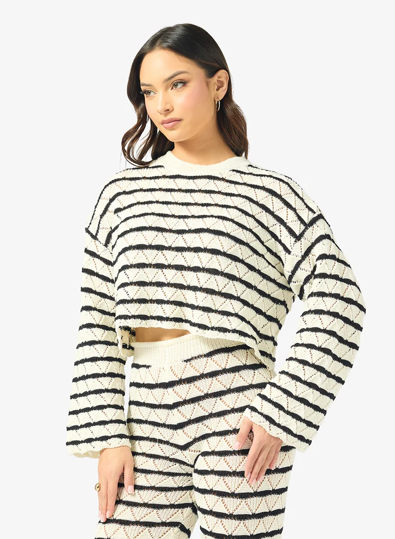 جينجر طقم محبوك مخطط