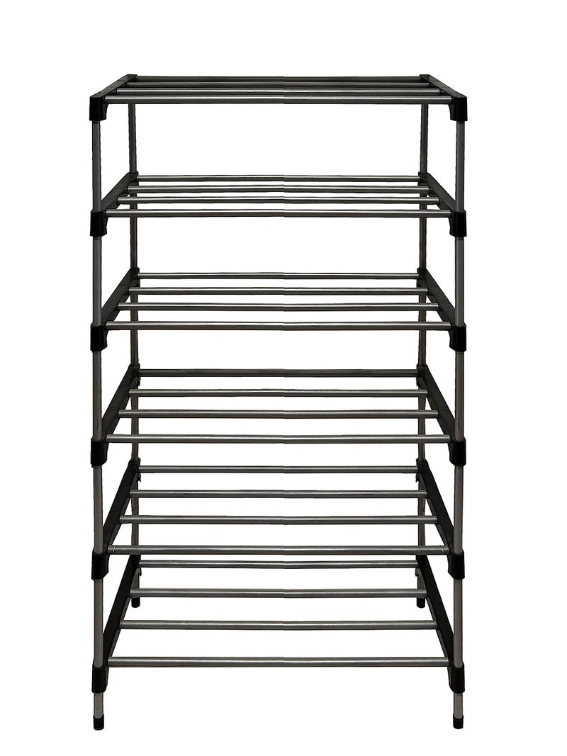 SANAMSTORE Metal 6 Tier Rack Shoe/Clothes/books stand Rack with cover for home (Need to Be Assemble - DIY) -Beige, Cm - Image 5