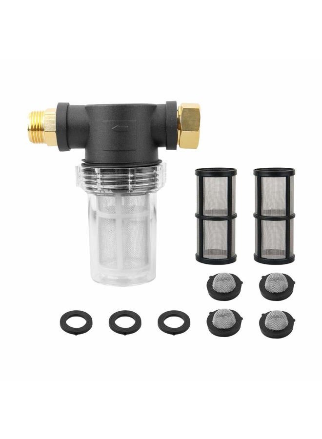 Sooprinse Garden Hose Inlet Filter for High Pressure Washer, Sediment Filter Attachment, 40 Mesh Screen, Extra 2 Pcs 100 Mesh, 3PCS O-Ring and 4PCS Filter Hose Washer - Image 1