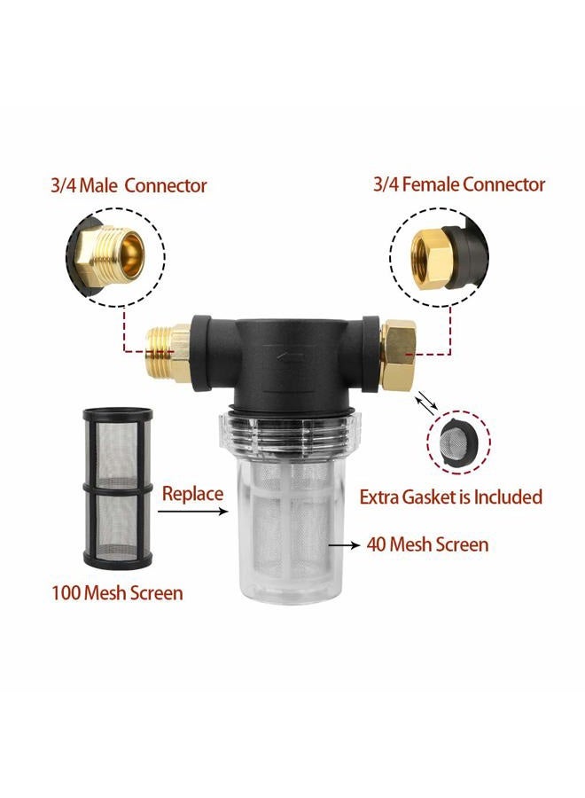 Sooprinse Garden Hose Inlet Filter for High Pressure Washer, Sediment Filter Attachment, 40 Mesh Screen, Extra 2 Pcs 100 Mesh, 3PCS O-Ring and 4PCS Filter Hose Washer - Image 2