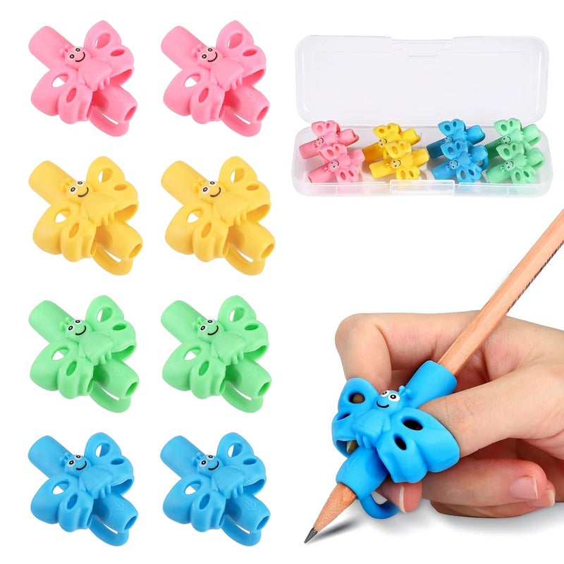 KOABBIT 8 Packs Pencil Grips - Pencil Grips for Kids Handwriting for Toddlers & Preschoolers, Pencil Holder Grip Posture Correction Training Writing Aid. - Image 1