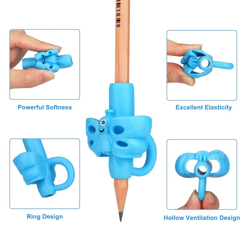 KOABBIT 8 Packs Pencil Grips - Pencil Grips for Kids Handwriting for Toddlers & Preschoolers, Pencil Holder Grip Posture Correction Training Writing Aid. - Image 4