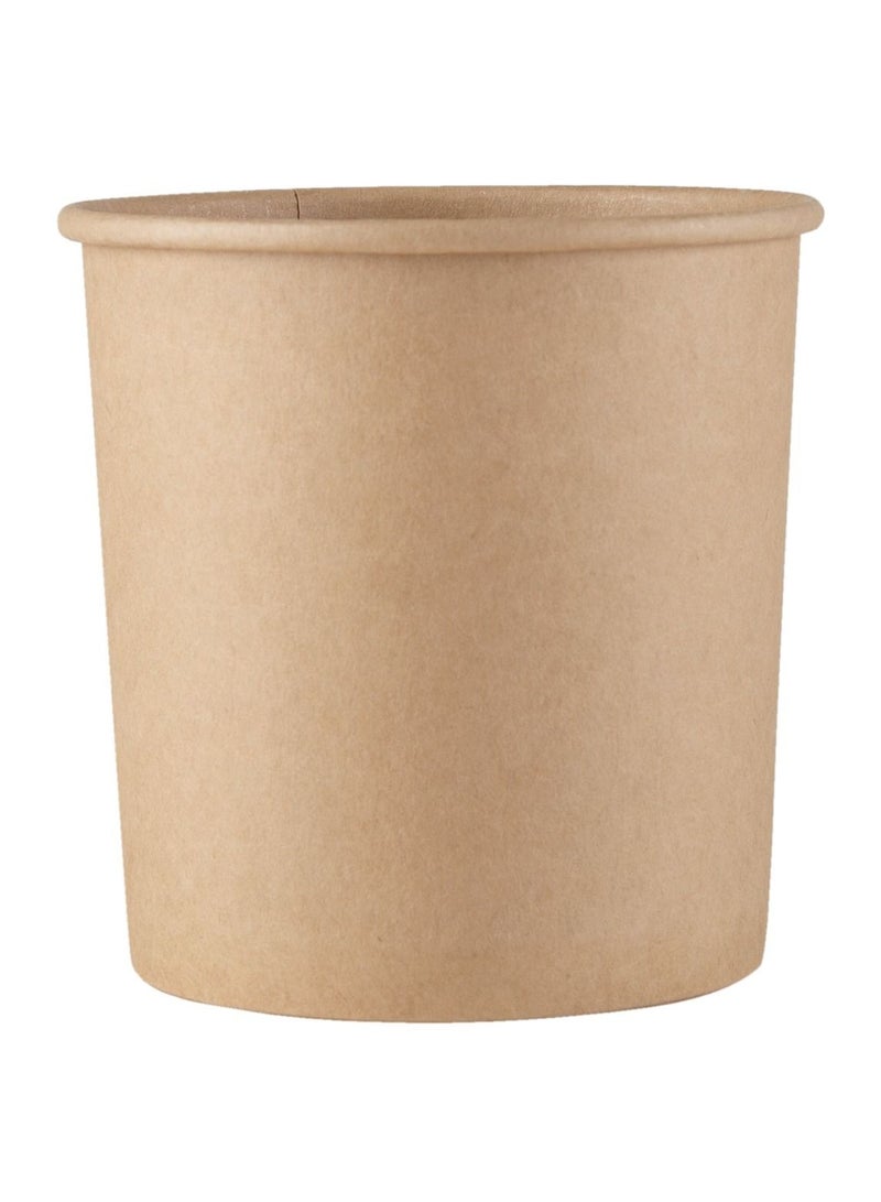Brown Kraft Paper PE Coated Water & Oil Resistant Soup Bowl with Lid  26Oz - Image 2