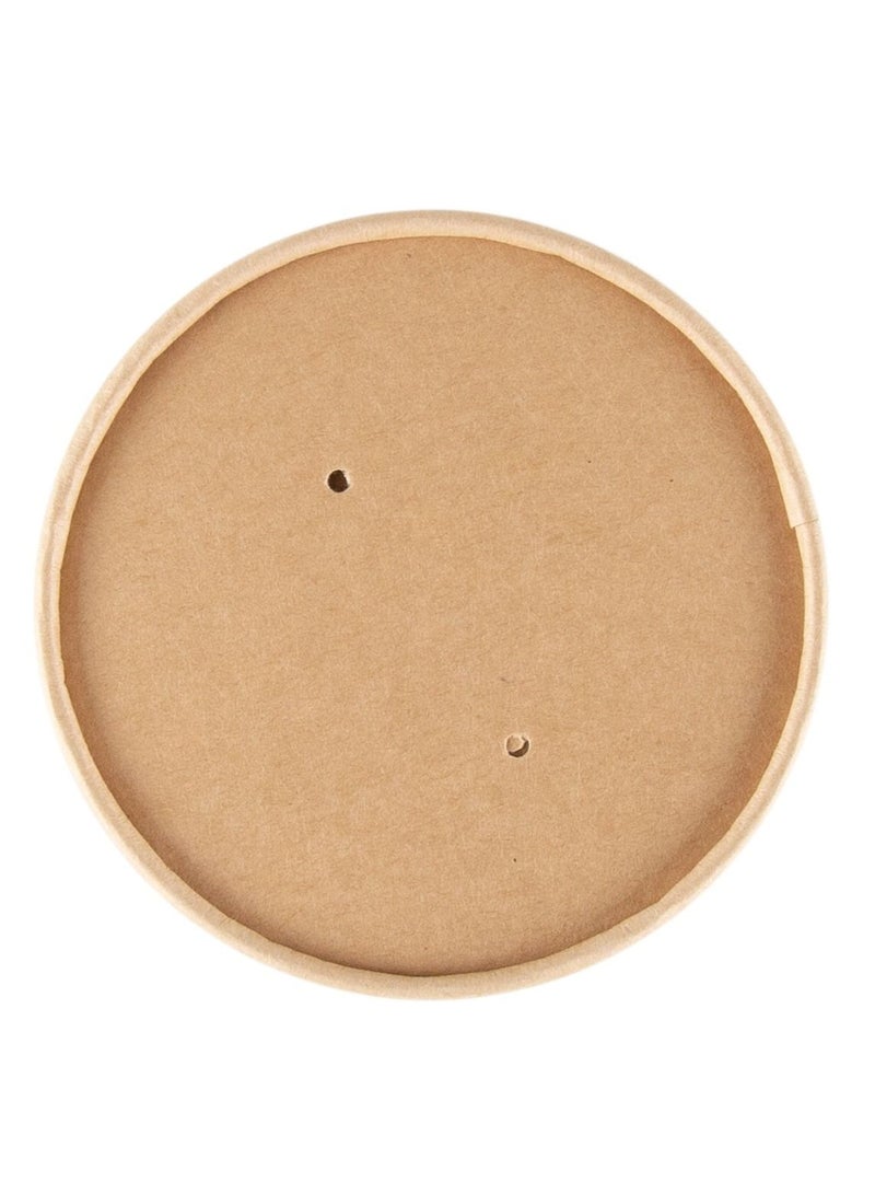 Brown Kraft Paper PE Coated Water & Oil Resistant Soup Bowl with Lid  26Oz - Image 3