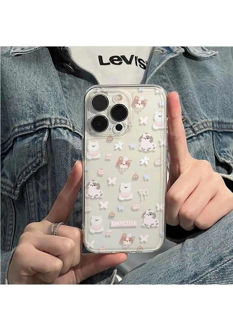 Full-Screen Puppies and Kittens Collection Transparent Case for iPhone 16 Pro Max – Cute, Shockproof, Stylish - Image 2