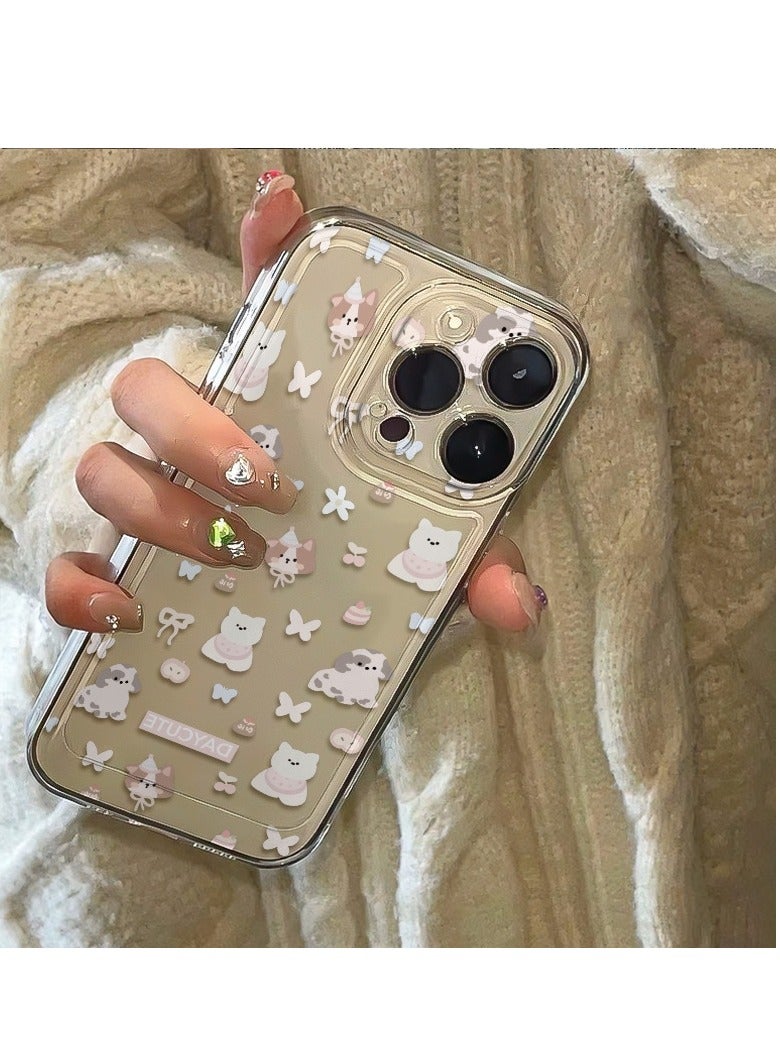 Full-Screen Puppies and Kittens Collection Transparent Case for iPhone 16 Pro Max – Cute, Shockproof, Stylish - Image 3