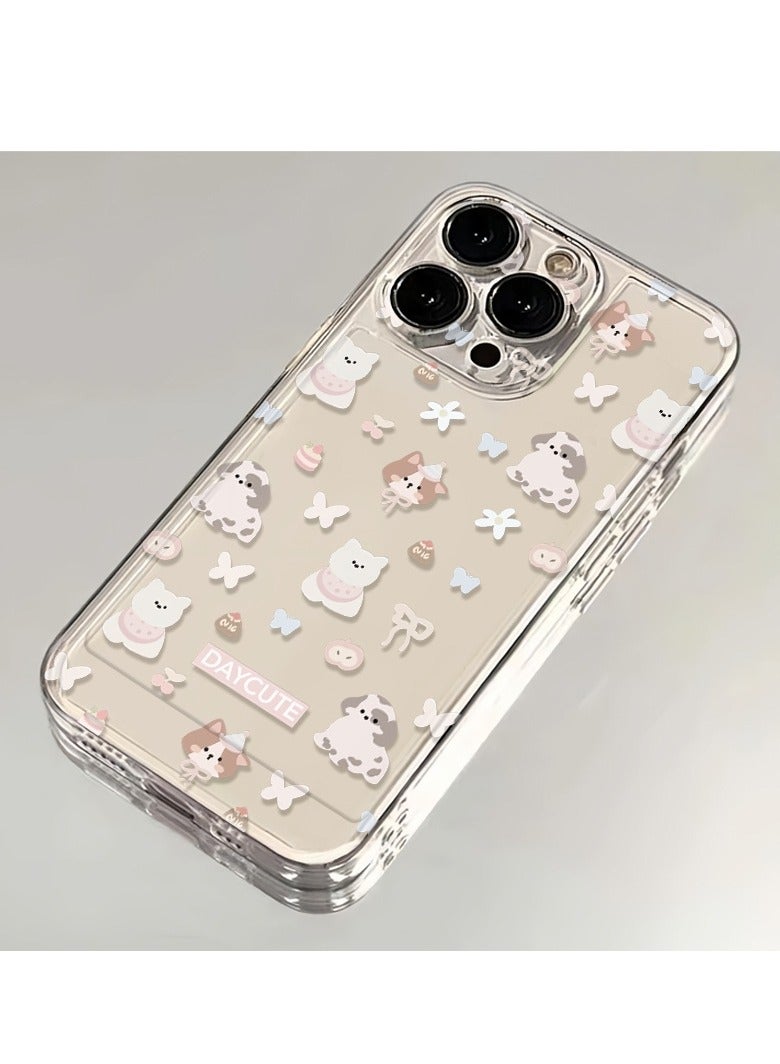 Full-Screen Puppies and Kittens Collection Transparent Case for iPhone 16 Pro Max – Cute, Shockproof, Stylish - Image 4