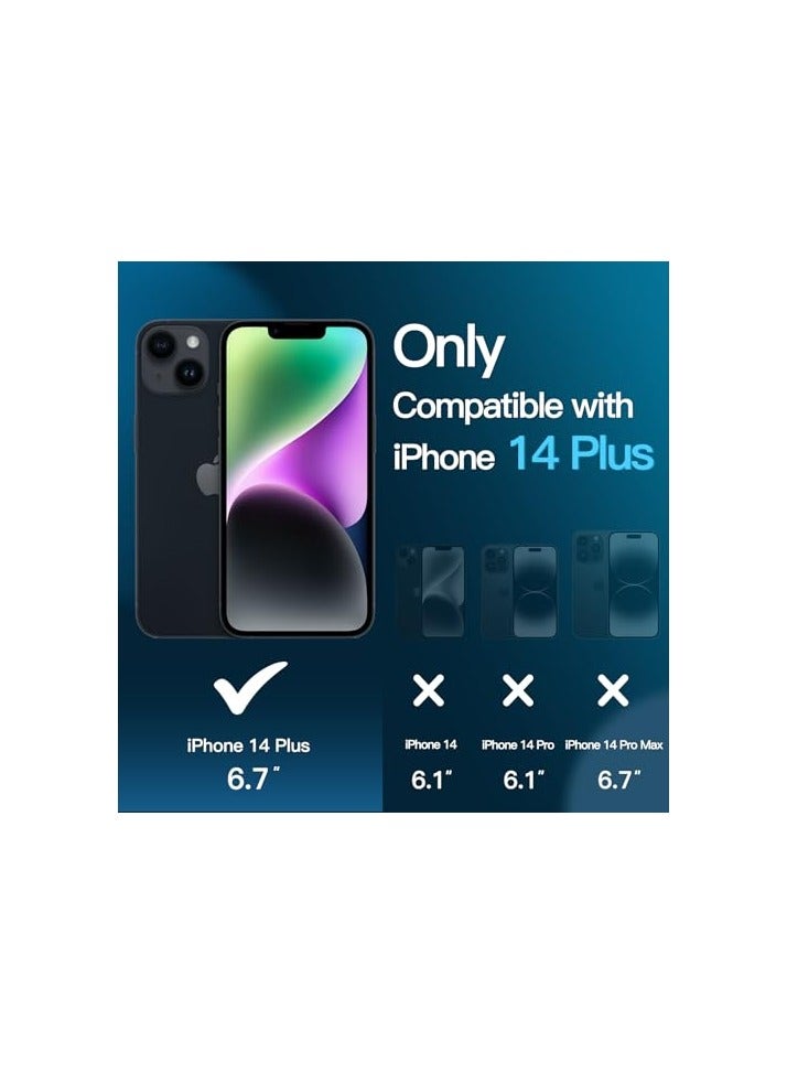 JETech 3 in 1 Magnetic Case for iPhone 14 Plus 6.7-Inch with 2 Pack Tempered Glass Screen Protectors, Compatible with MagSafe, Translucent Matte Back Shockproof Phone Cover (Black) - Image 5