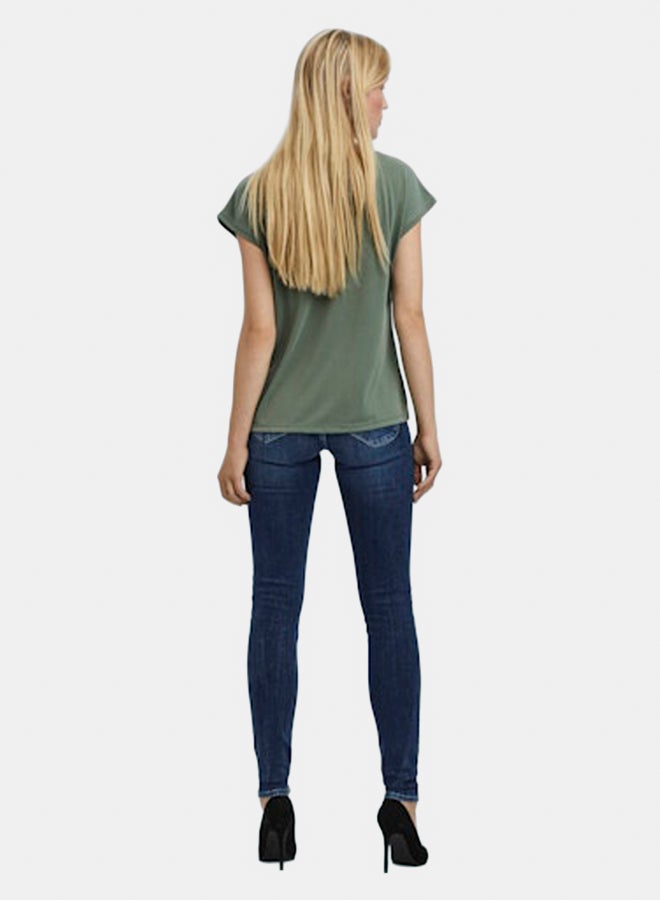 VERO MODA VERO MODA Womens Filli Shortsleeve V-Neck Tee  - Image 4