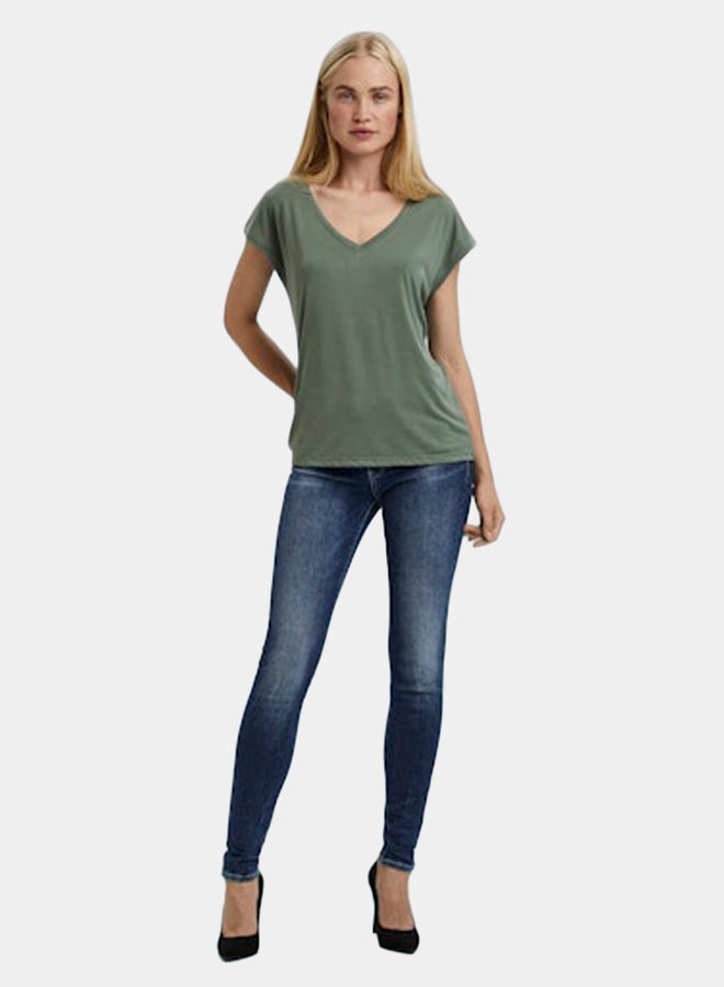 VERO MODA VERO MODA Womens Filli Shortsleeve V-Neck Tee  - Image 2