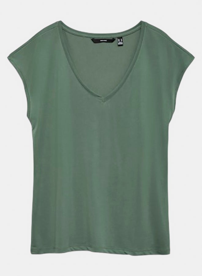 VERO MODA VERO MODA Womens Filli Shortsleeve V-Neck Tee  - Image 5