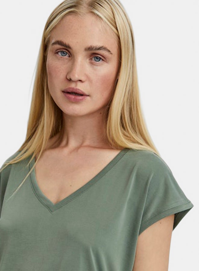 VERO MODA VERO MODA Womens Filli Shortsleeve V-Neck Tee  - Image 1
