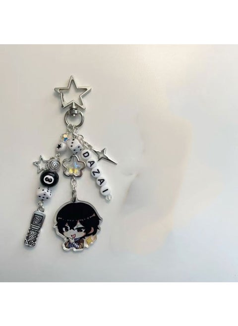 BSD Dazai Osamu and Chuuay Keychain Bungou Stray Dogs Soukoku Inspiration Keychain-Color:WHITE