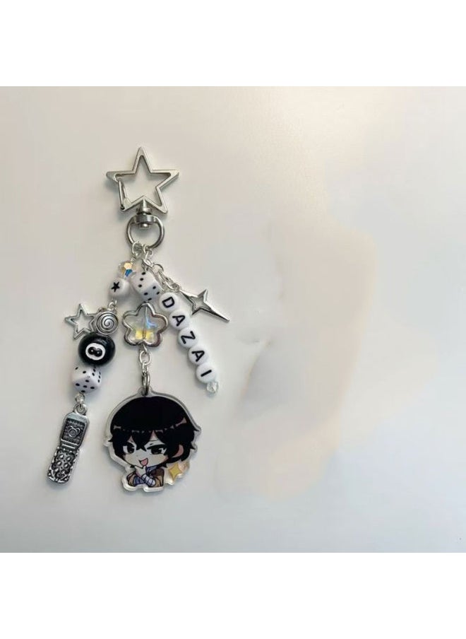 Generic - BSD Dazai Osamu and Chuuay Keychain Bungou Stray Dogs Soukoku Inspiration Keychain-Color:WHITE - Image 1