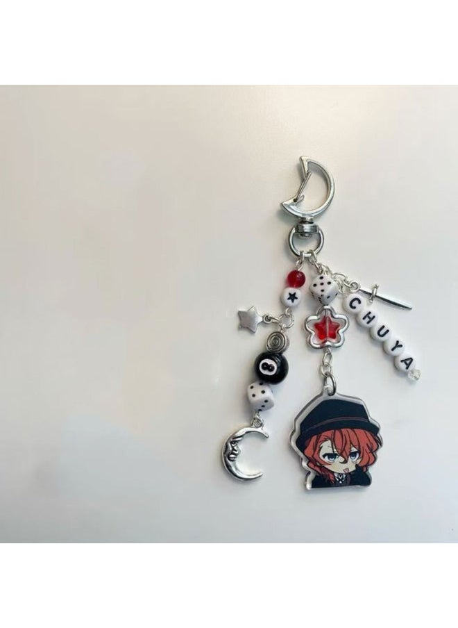 Generic - BSD Dazai Osamu and Chuuay Keychain Bungou Stray Dogs Soukoku Inspiration Keychain-Color:WHITE - Image 1