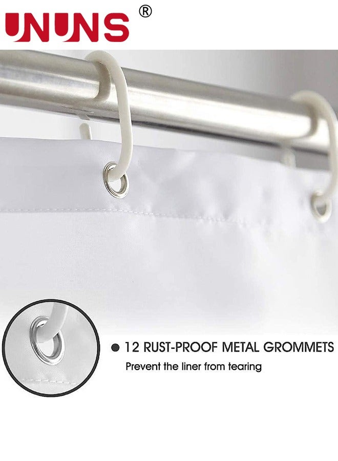 UNUNS ستارة حمام بوهو، مجردة في منتصف القرن ملونة وحديثة بأوراق هندسية نباتية، ستارة حمام أنيقة محايدة مقاومة للماء مع قماش خطاف، 180 × 180 سم - Image 5