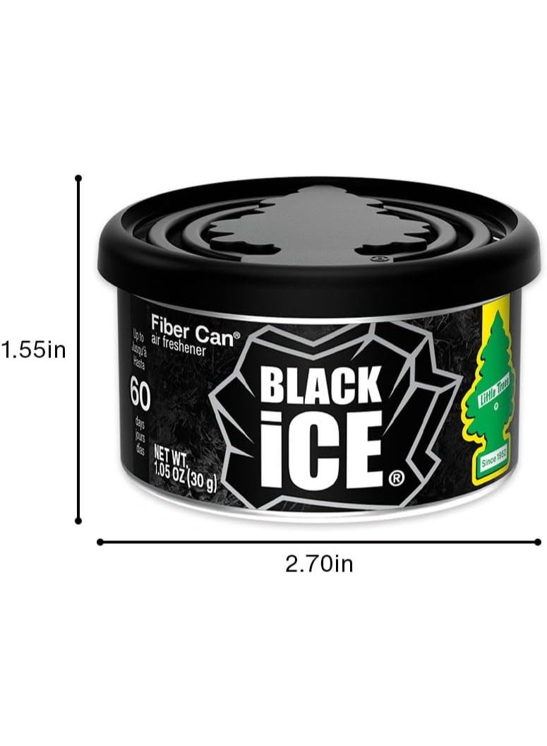 ليتل تريز معطر جو للسيارة من ليتل تريز مصنوع من الألياف مع غطاء قابل للتعديل للحصول على القوة المطلوبة للسيارة أو المنزل - لون أسود ثلجي، عبوة من 4 قطع - Image 2