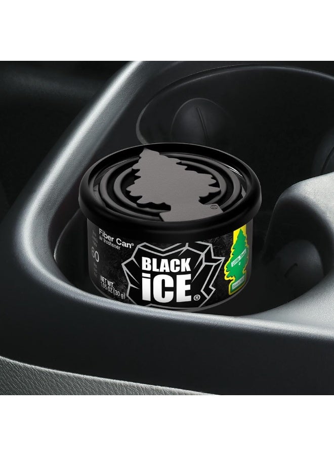 ليتل تريز معطر جو للسيارة من ليتل تريز مصنوع من الألياف مع غطاء قابل للتعديل للحصول على القوة المطلوبة للسيارة أو المنزل - لون أسود ثلجي، عبوة من 4 قطع - Image 4