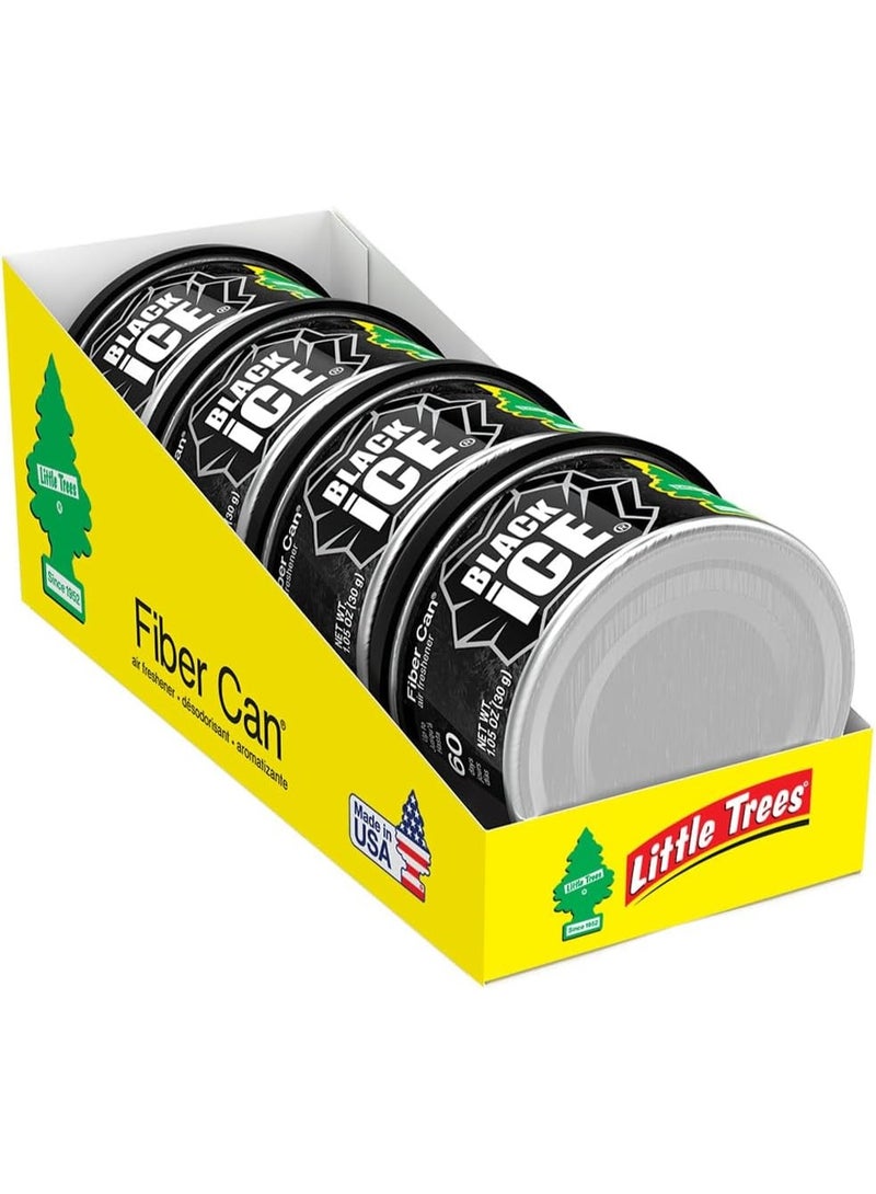 ليتل تريز معطر جو للسيارة من ليتل تريز مصنوع من الألياف مع غطاء قابل للتعديل للحصول على القوة المطلوبة للسيارة أو المنزل - لون أسود ثلجي، عبوة من 4 قطع - Image 5