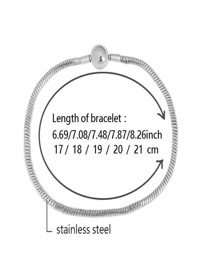 SBI Jewelry Snake Chain Bracelets for Charm Bead Dangle Pendant Jewelry fits Pandora Charm Gifts for Women Stainless Steel Jewelry - Image 3