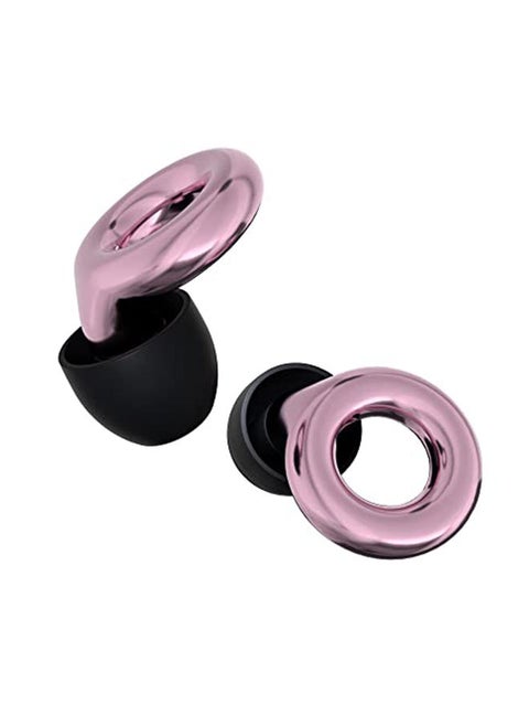 High Fidelity Hearing Protection For Noise Reduction And Noise Sensitivity – 8 Ear Tips in XS, S, M, L – 18dB Noise Cancelling - Rosegold