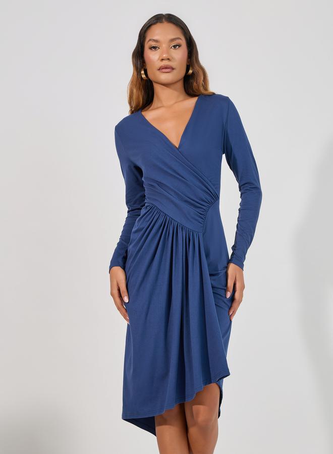 Styli Draped Jersey Midi Dress - Image 2