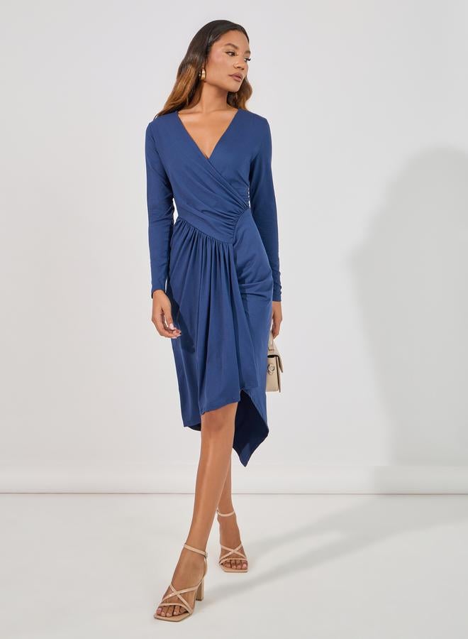 Styli Draped Jersey Midi Dress - Image 4