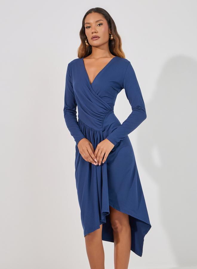Styli Draped Jersey Midi Dress - Image 5