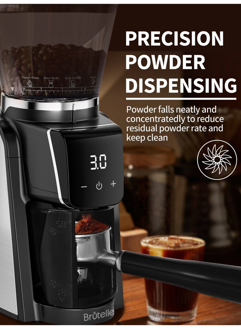 بريتيل V60 مطحنة قهوة كهربائية مخروطية الشكل بسعة 1-8 أكواب 34 قابلة للتعديل لقهوة الإسبريسو التركية V60 للاستخدام المنزلي والمكتب وركن القهوة - Image 4