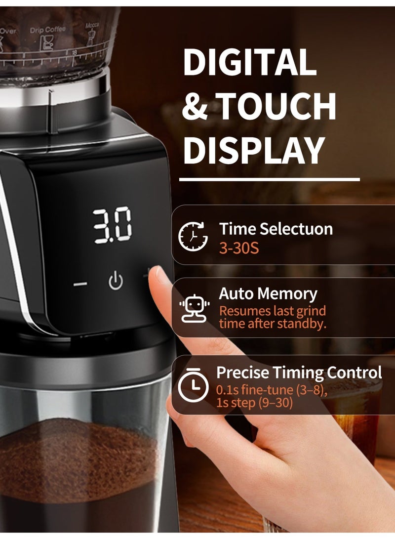 بريتيل V60 مطحنة قهوة كهربائية مخروطية الشكل بسعة 1-8 أكواب 34 قابلة للتعديل لقهوة الإسبريسو التركية V60 للاستخدام المنزلي والمكتب وركن القهوة - Image 5