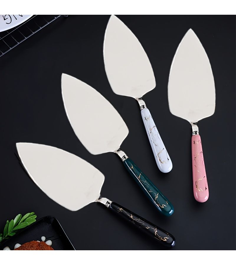 Silvery Pink Stainless Steel Cake Server And Cutlery Set With Pearl Ceramic Handle Multi Function Kitchen Utensils For Wedding Birthday Party Graduation - Image 5