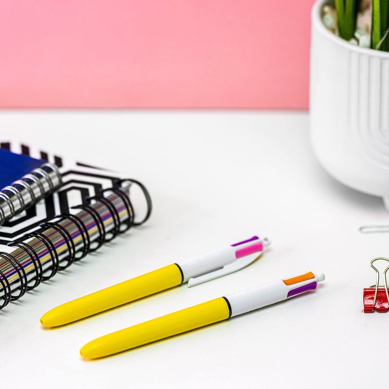 Bic 949898 4 Colours Sun Retractable Ballpoint Pen (1 mm Blister Pack), pink - Image 2