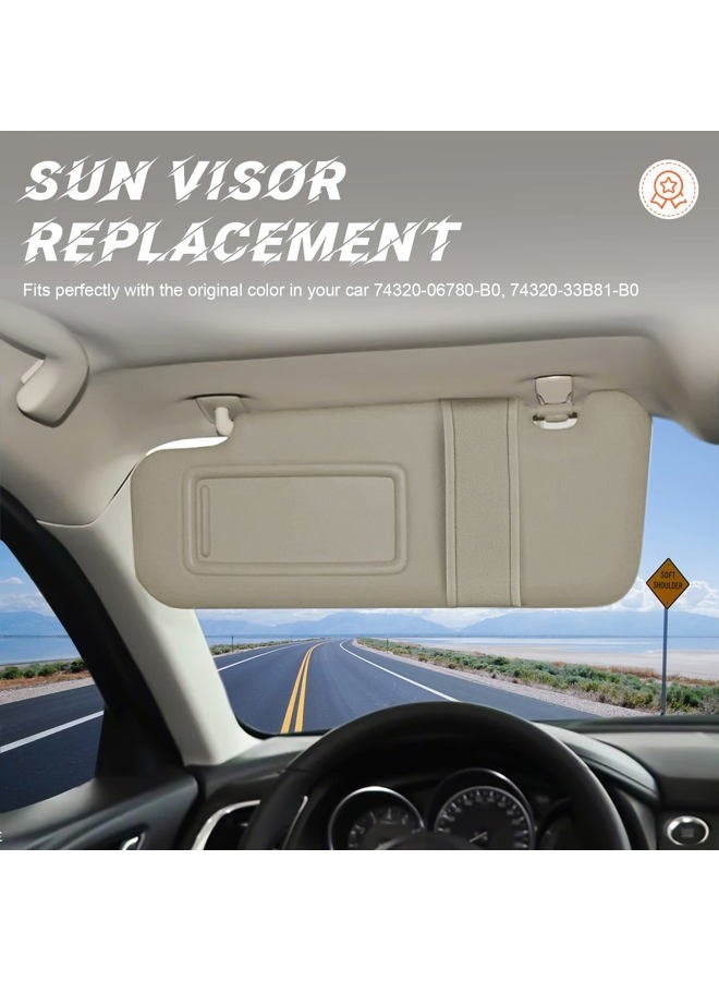 ILONPA Beige Driver Left Side Sun Visor Replacement Compatible with 2007 2008 2009 2010 2011 Toyota Camry Without Sunroof Replace 74320-06780-B0, 74320-33B81-B0 - Image 3