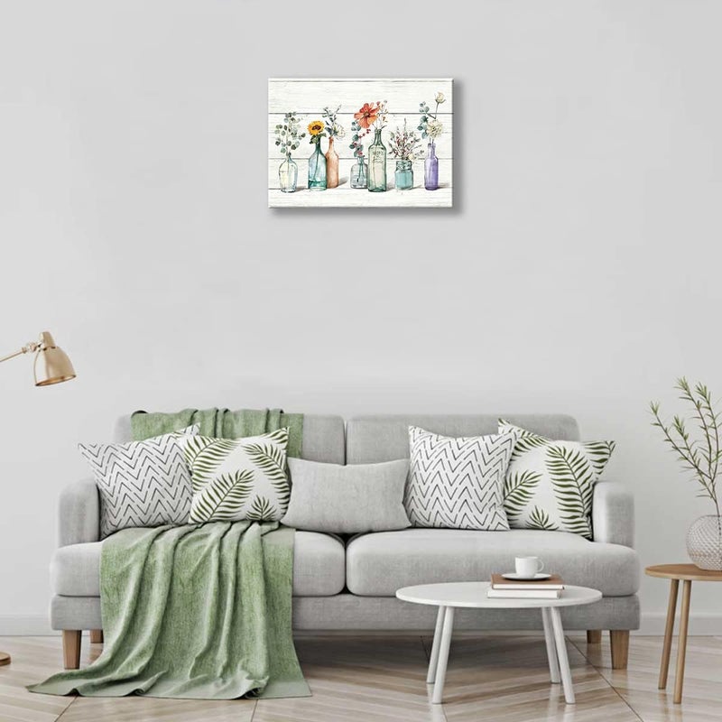remzoke Rustic Floral Canvas Wall Art - Image 4