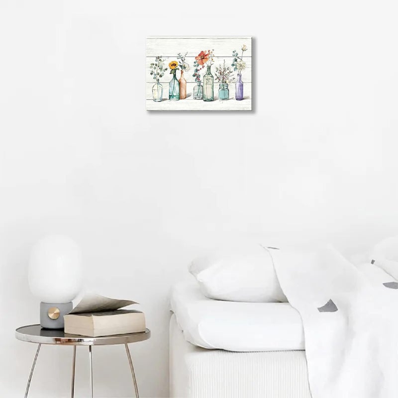 remzoke Rustic Floral Canvas Wall Art - Image 5