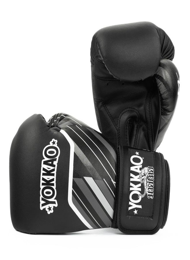 Yokkao Muay Thai Boxing Gloves - Essential Gloves for Beginners Men & Women Microfiber Leather Multi-Layered Foam Padding & Secure Fit (Essential Black, 8oz) - Image 1