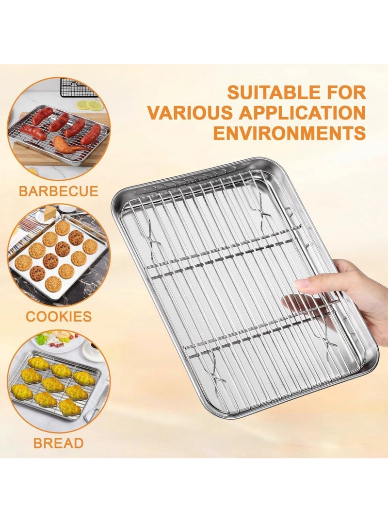 Joybos Heavy Duty Stainless Steel Roasting Pan with Wire Rack | Oven Baking Tray for Chicken, Turkey, Meat, Vegetables & Lasagna | Nonstick Easy Clean Bakeware Set - Image 2