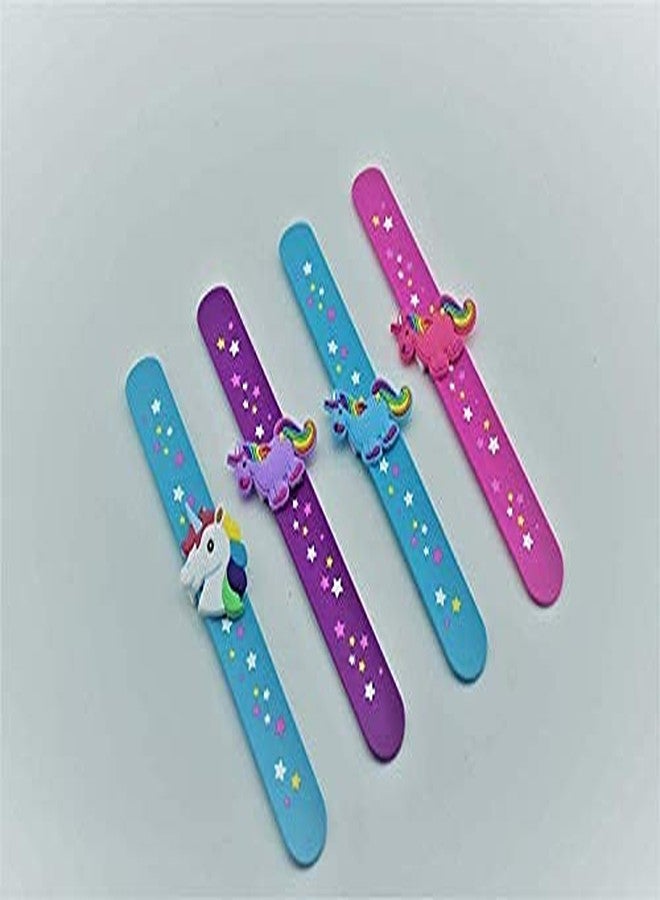 GJSHOP 2pcs Unicorn Slap Bracelets Silicone Animal Snap Wristbands Birthday Party Gifts Favors - Image 3