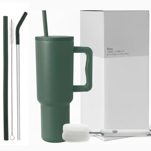 PRIMESAGE® Tumbler with Straw Sipper Water Bottle for Adults Sipper Tumbler Bottle Insulated | 1200ml Green - Image 1